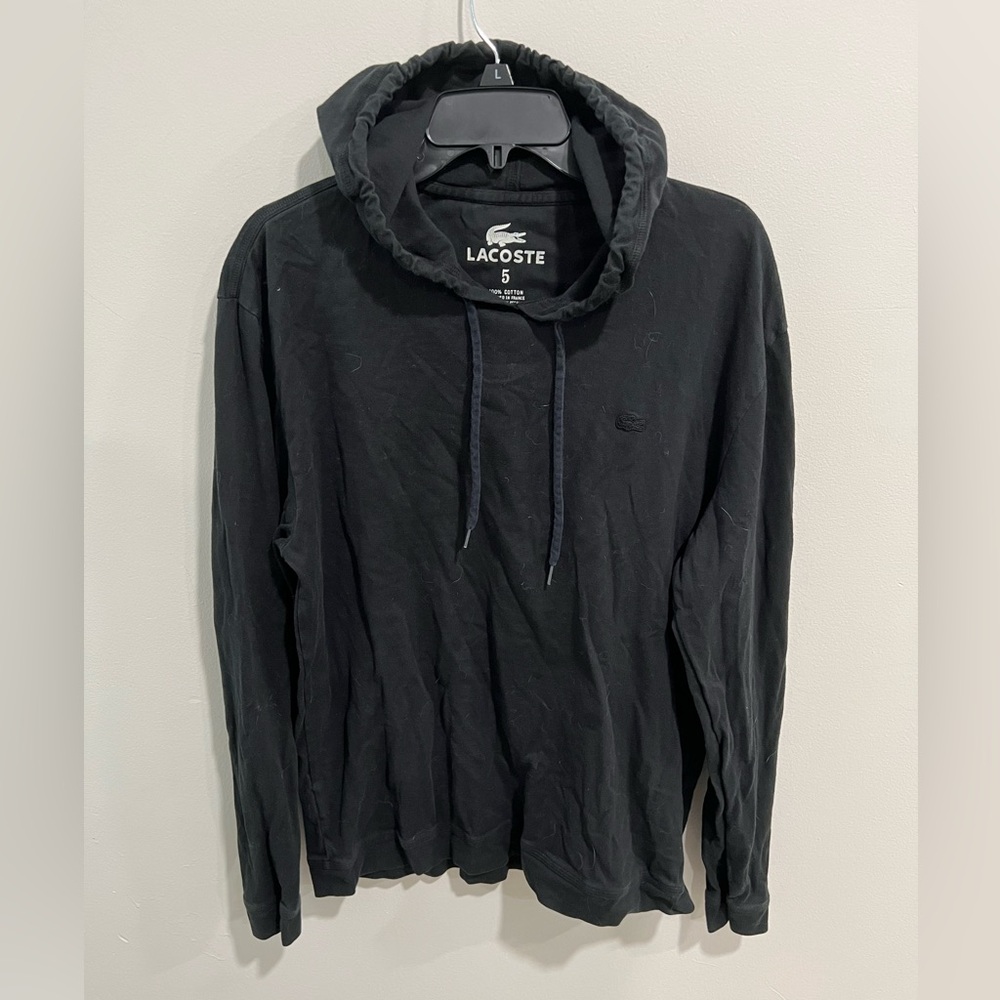 Lacoste Sport Mens Black Lightweight Hoodie